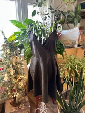 Olive green skater mini dress